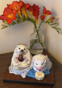 hedgehogs sculpture