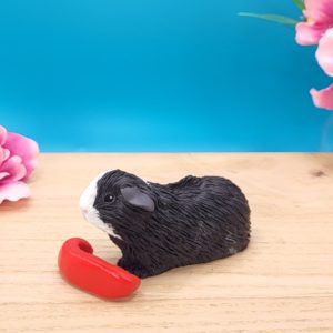Personalised, black and white Guinea Pig Figurine