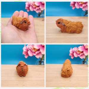 Mini abyssinian, ginger guinea pig figurine